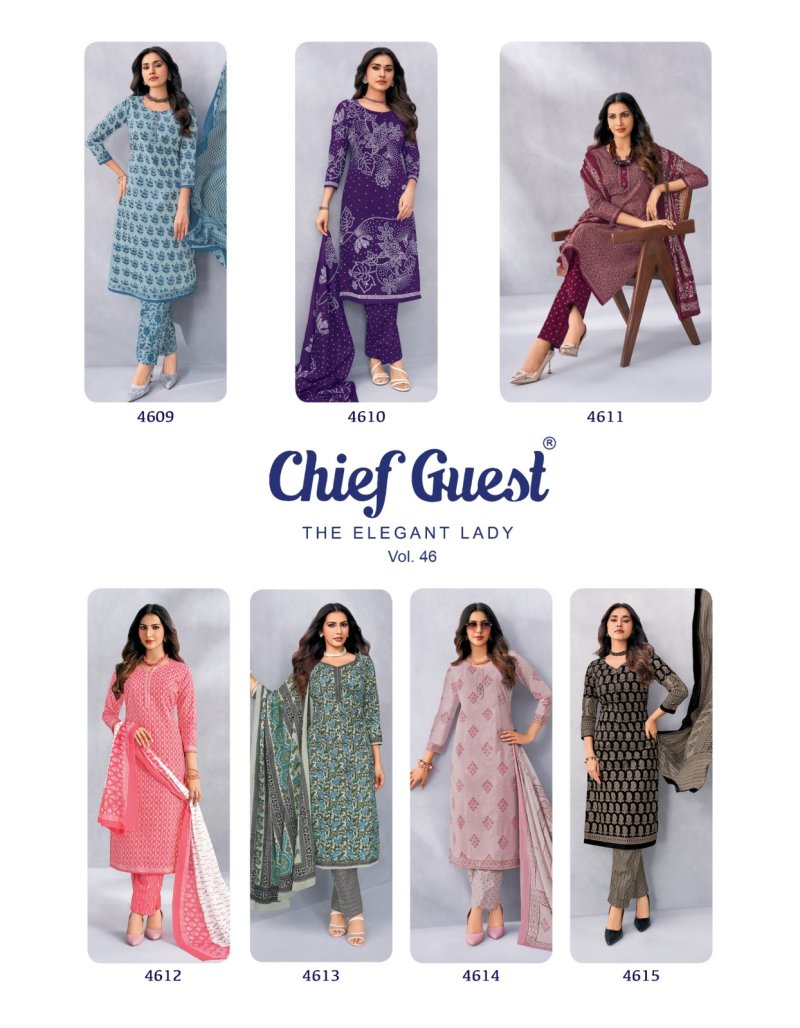 Chief Guest Vol 46 By Deeptex Cotton Printed Dress Material